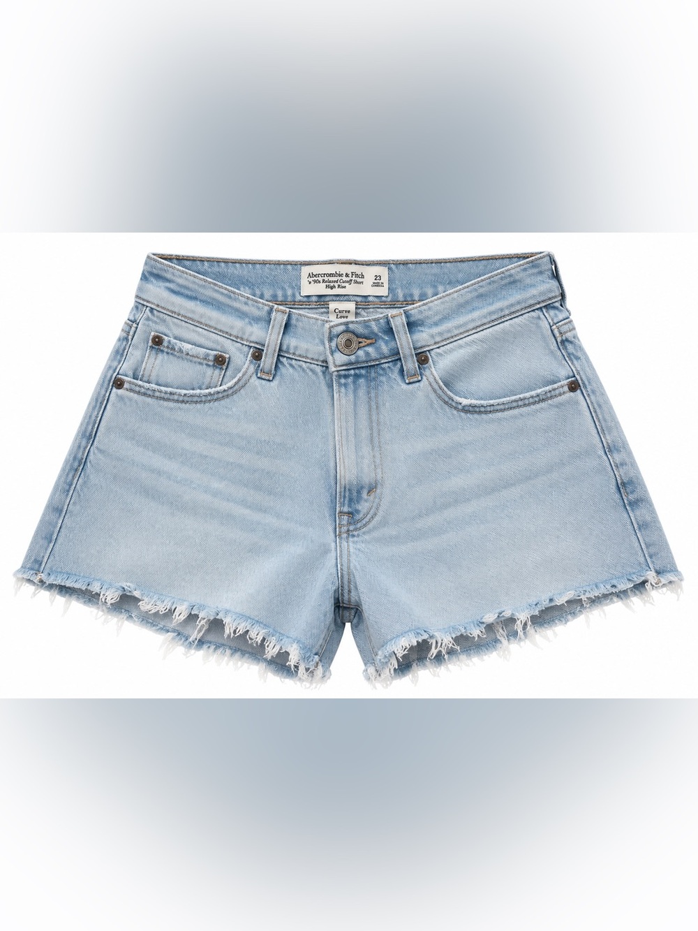 Abercrombie Curve Love 90s Relaxed Cutoff Shorts High Rise Size 23